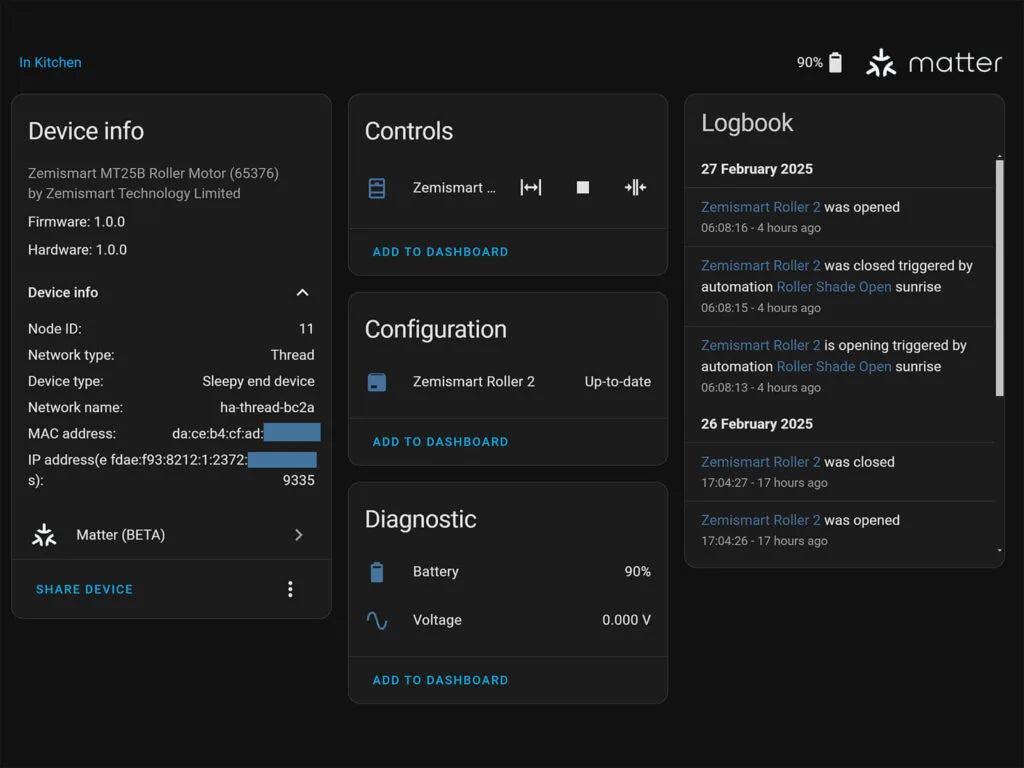 Zemismart MT25B | Draadloze rolgordijnmotor (Retrofit) | Matter over Thread