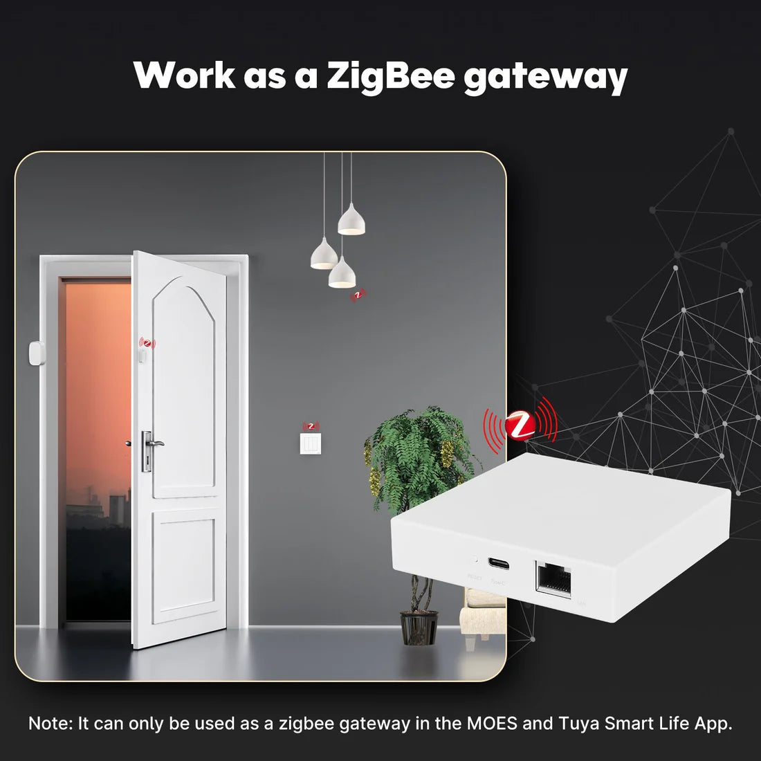 MOES Tuya Matter Zigbee Thread Gateway - Wired Smart Home Hub
