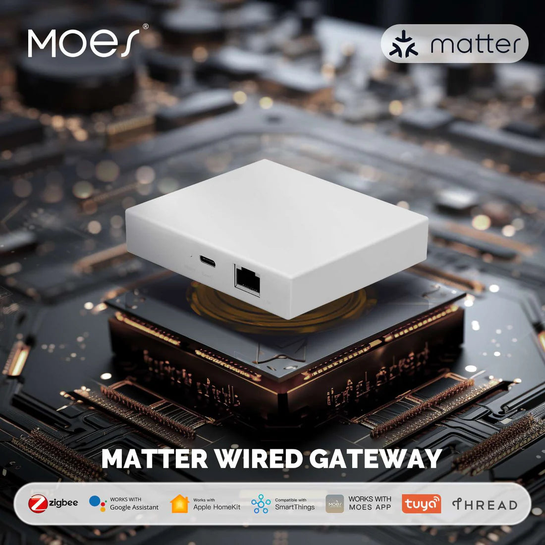 MOES Tuya Matter Zigbee Thread Gateway - Wired Smart Home Hub
