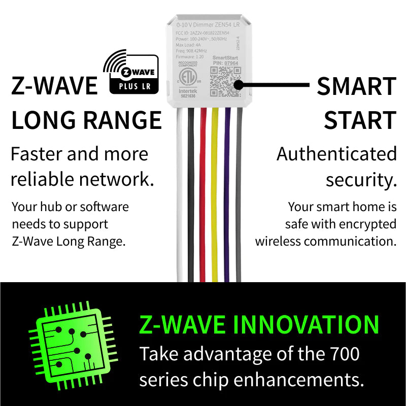 Zooz 0-10 V Dimmer | ZEN54 | Z-Wave Plus 700 EU Serie