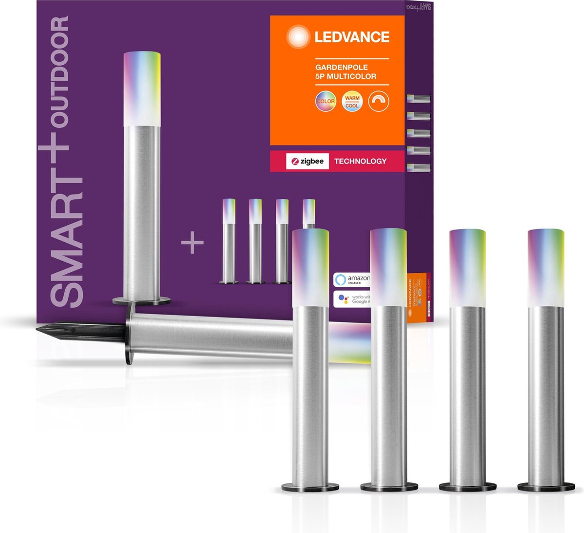 LEDVANCE SMART+ Gardenpole LED RGBW | Zigbee | Basisset 5 Stück