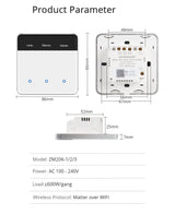Zemismart ZM206 | Matter WiFi Wandschakelaar met Display