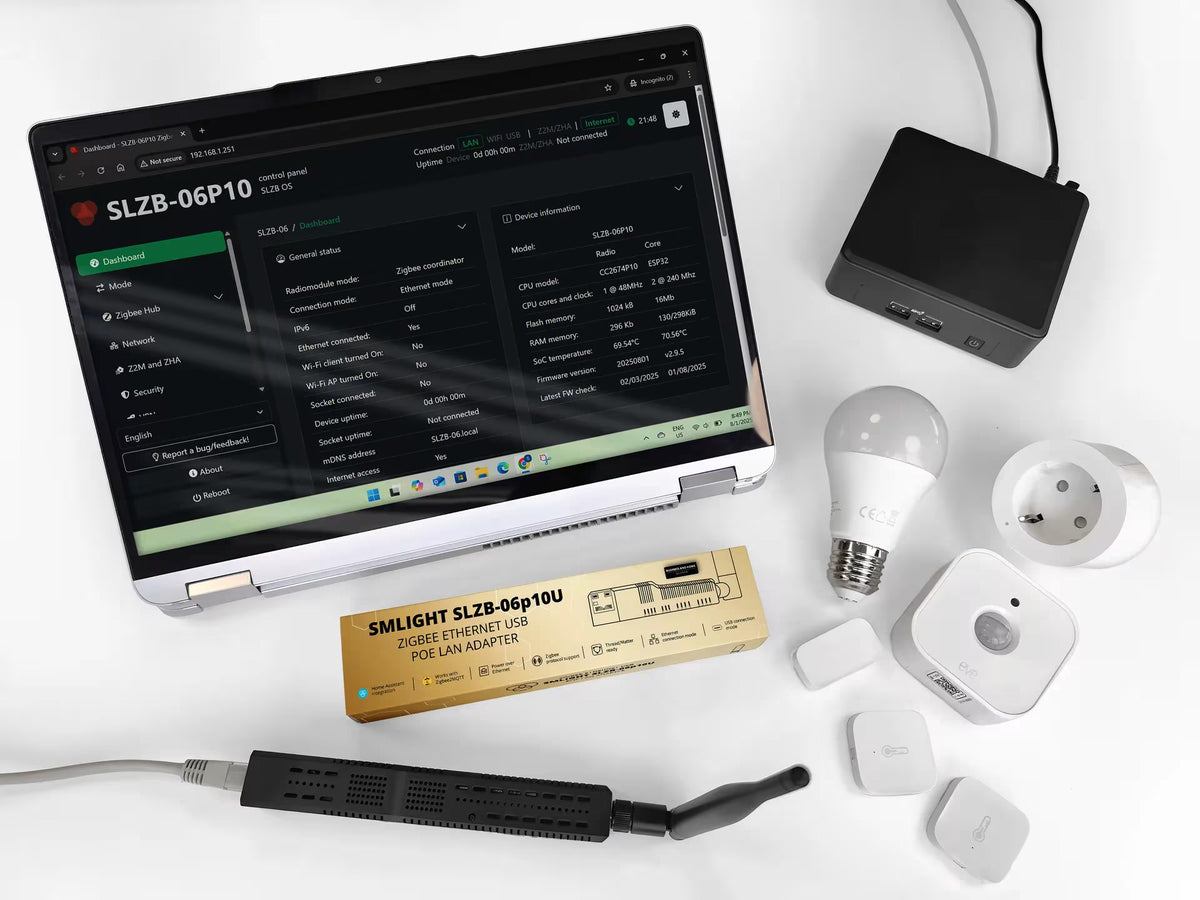 SMLIGHT SLZB-06p10U | Ethernet PoE & Wi-Fi Zigbee 3.0 of Thread Coördinator