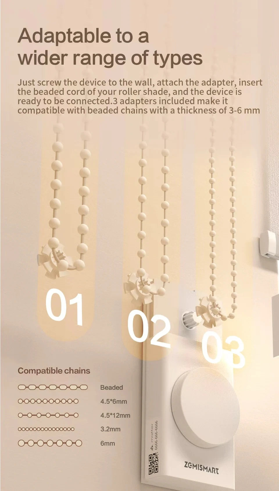 Zemismart MTP1 | Draadloze rolluikmotor (Retrofit) | Matter over Thread