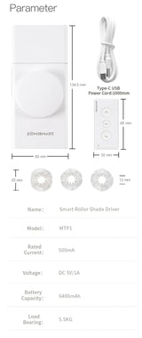 Zemismart MTP1 | Draadloze rolluikmotor (Retrofit) | Matter over Thread