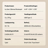 Plantsio Ivy Gen 2 – Interactieve Slimme Bloempot met 9 Sensoren