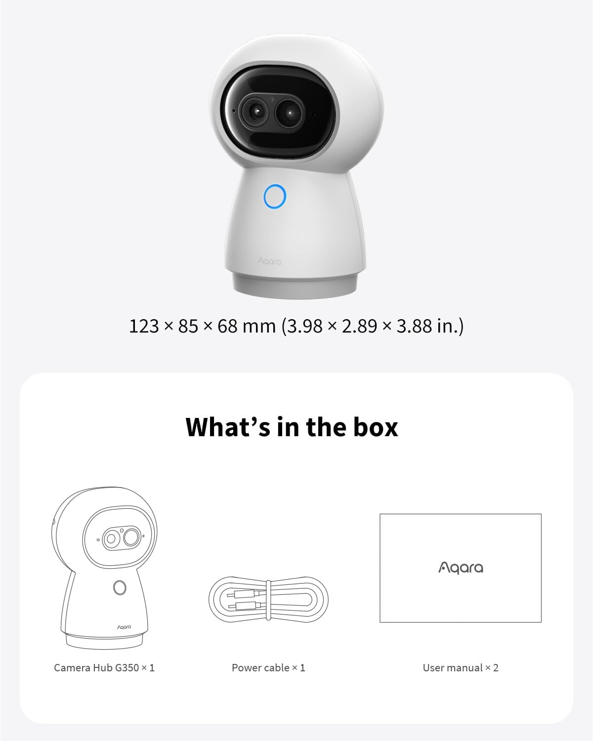 Aqara Camera Hub G350 | Innenkamera mit Lokaler KI, Matter & HomeKit