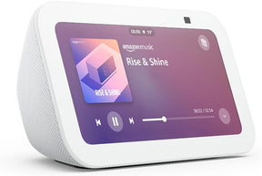 Amazon Echo Show 5 (3e generatie) | Slim scherm en slimme wekker met scherpe geluidskwaliteit | Smartspeaker met wifi, bluetooth en Alexa (spreekt Nederlands) | Wit