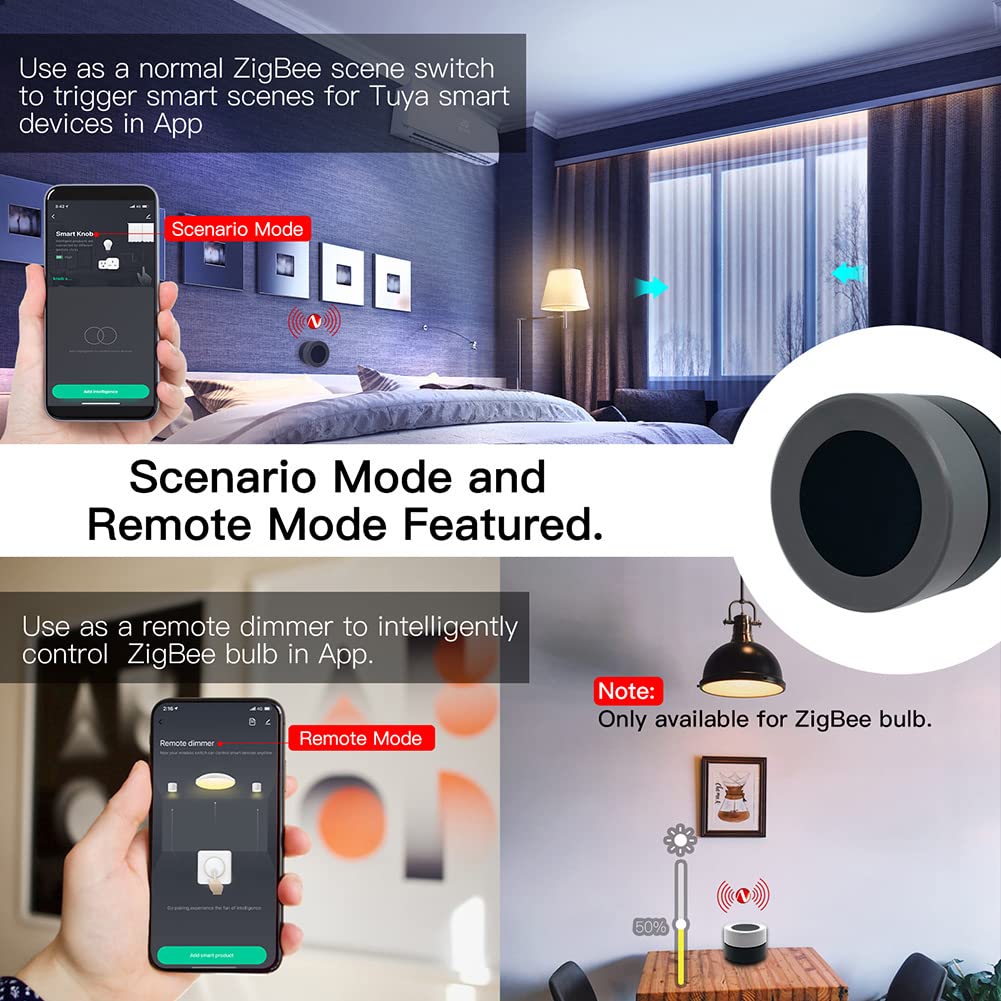 MOES Smart Knob Zigbee 3.0 | Draadloze Draaischakelaar & Scene Switch
