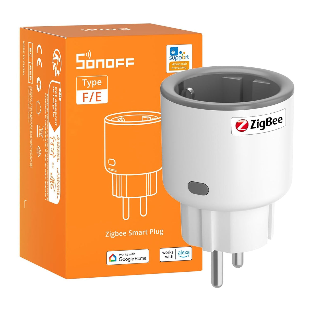 SONOFF iPlug S60ZBTPF Zigbee Slimme Stekker met Energiemeting | 16A | Type F