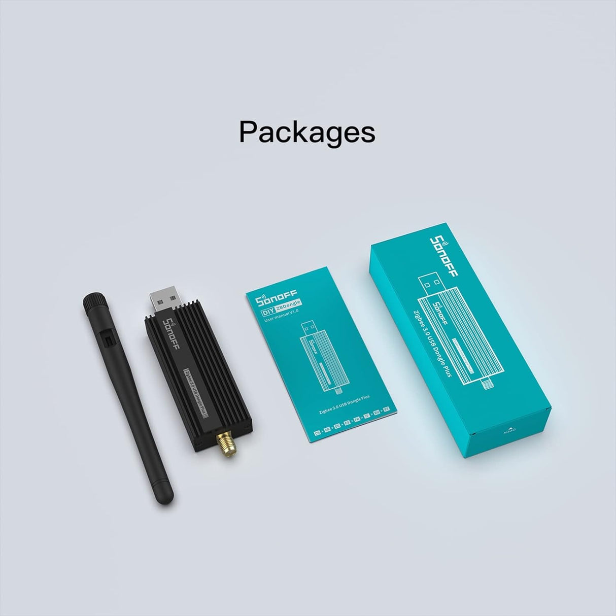 SONOFF ZigBee 3.0 USB Dongle Plus, TI CC2652P Coördinator, Universele USB ZigBee Hub, ZigBee Gateway voor Google Home