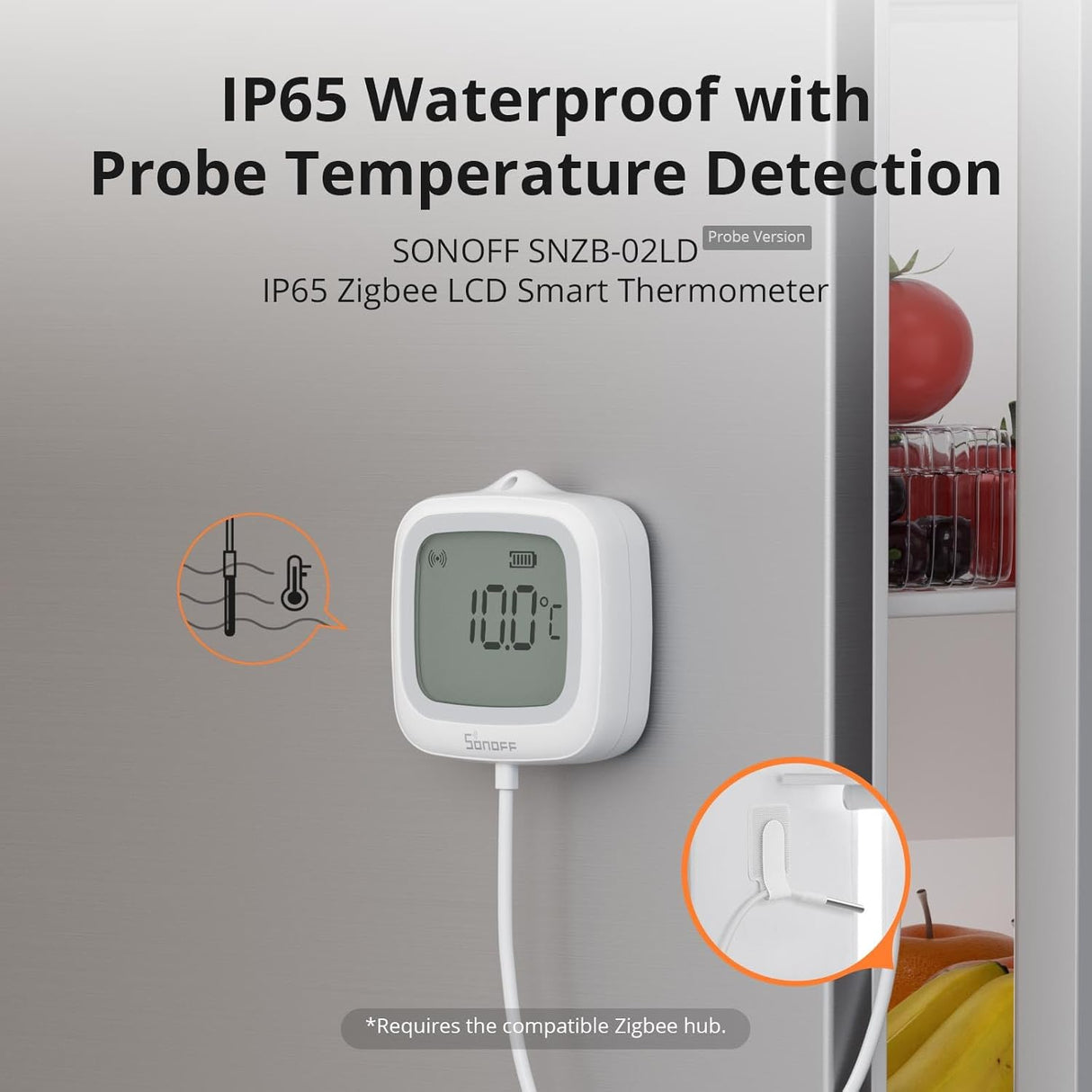Sonoff SNZB-02LD Zigbee Thermometer with Probe – IP65
