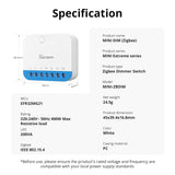 Sonoff MINI-ZBDIM Zigbee Dimmer - Ultracompacte Inbouwmodule met energiemeting