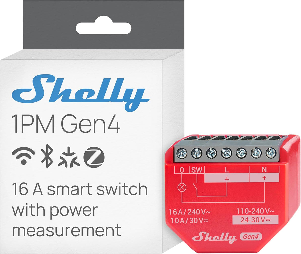 Shelly 1PM Gen4 | Smart Wi-Fi &amp; Matter Switch with Energy Metering