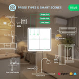 Nous C1 Zigbee 4-Knops Draadloze Schakelaar op Batterij voor Zigbee2MQTT en ZHA