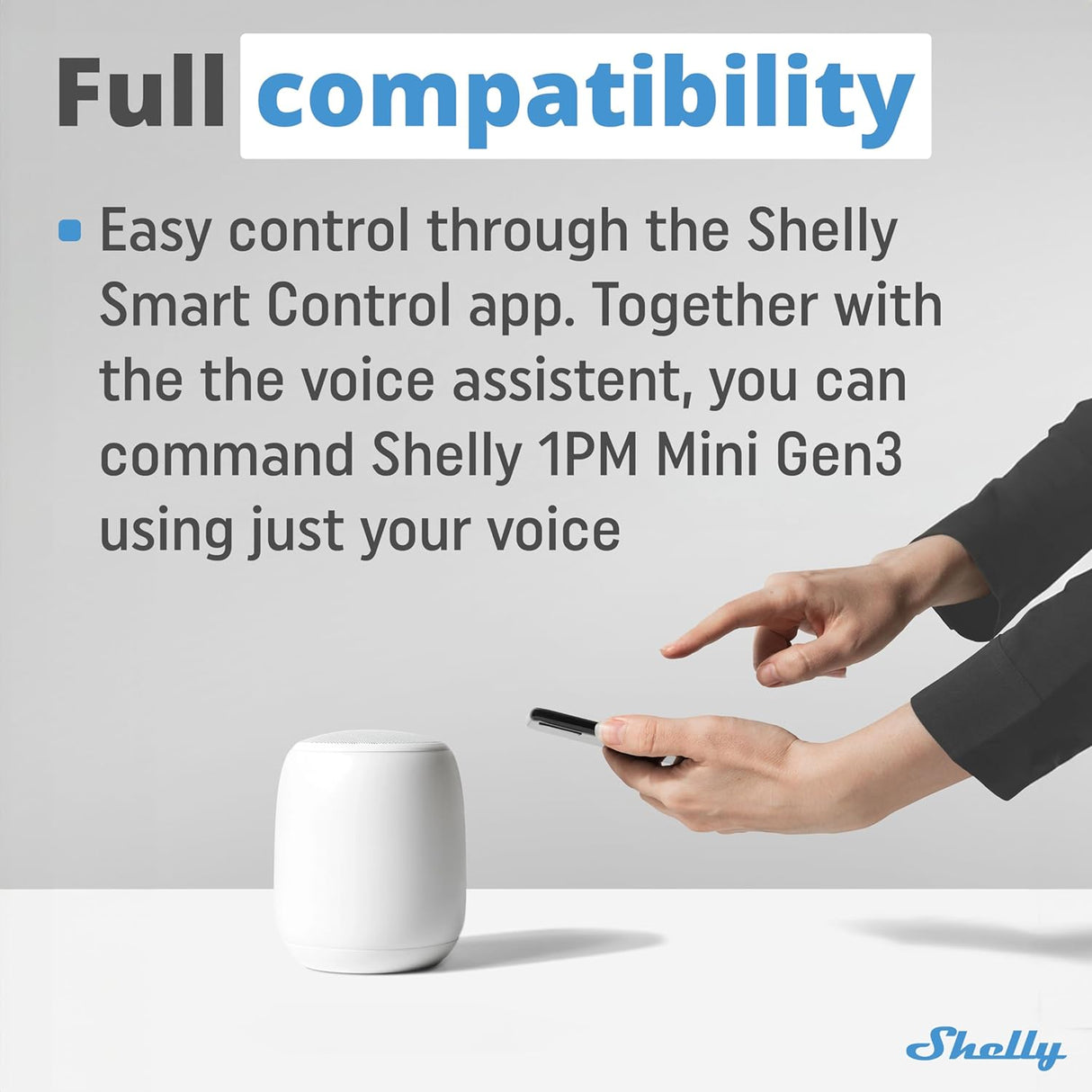 Shelly 1PM Gen3 Mini | Compacte 8A schakelaar met stroommeting en Wi-Fi
