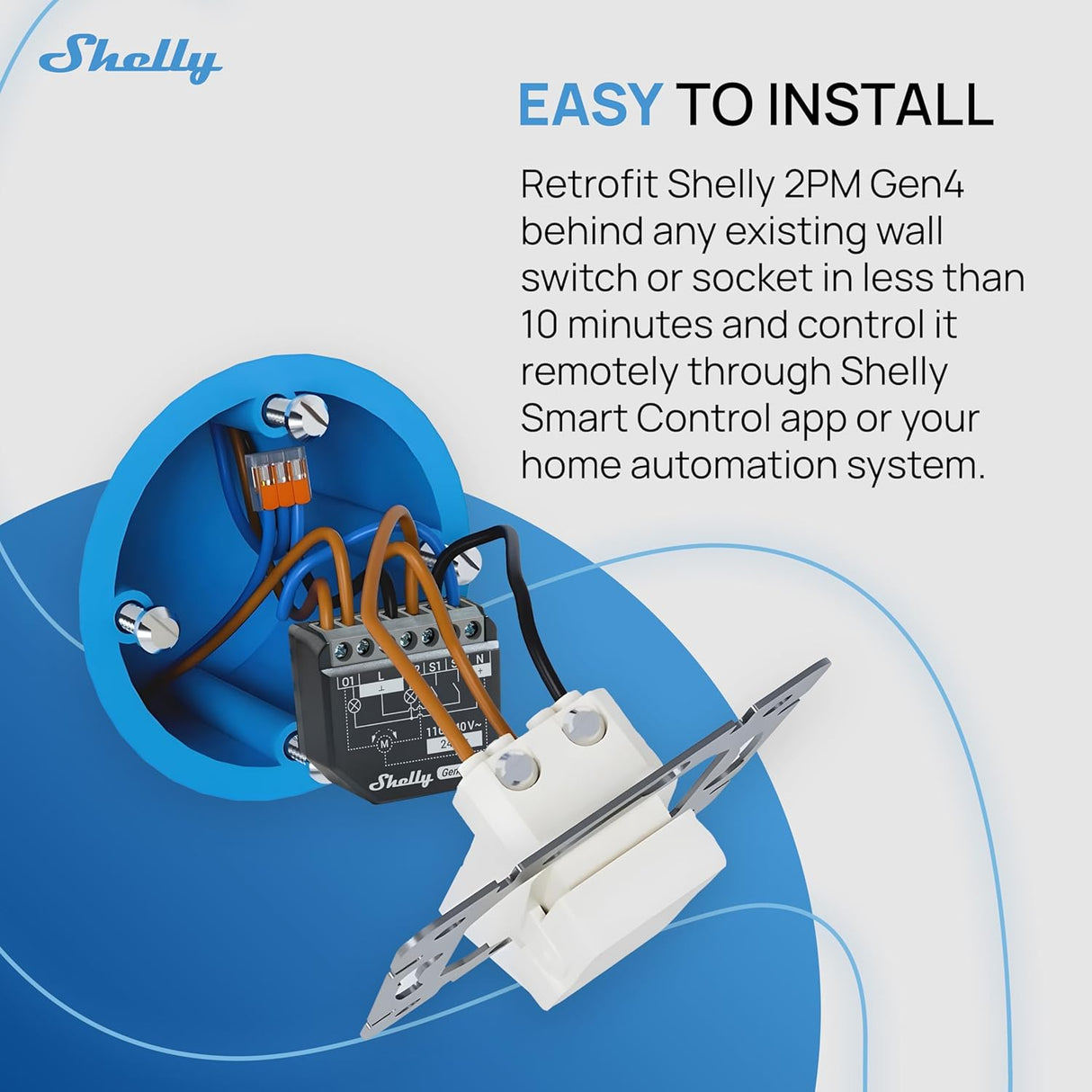 Shelly 2PM Gen4 – Doppel-Einbau-Schalter mit Energiemessung