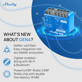 Shelly 1 Gen4 | Slimme inbouwschakelaar met potentiaalvrij relais, Wi-Fi, Zigbee en Matter