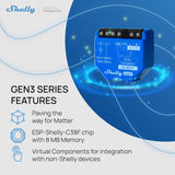 Shelly 1 Gen3 – Slimme inbouwschakelaar met potentiaalvrij relais en Wi-Fi