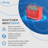 Shelly 1PM Mini Gen4 | Compacte inbouwschakelaar met stroommeting, Wi-Fi, Zigbee en Matter