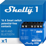 Shelly 1 Gen3 – Slimme inbouwschakelaar met potentiaalvrij relais en Wi-Fi