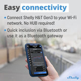 Shelly H&T Gen3 | Wi‑Fi temperatuur- en vochtigheidssensor met e‑paper display