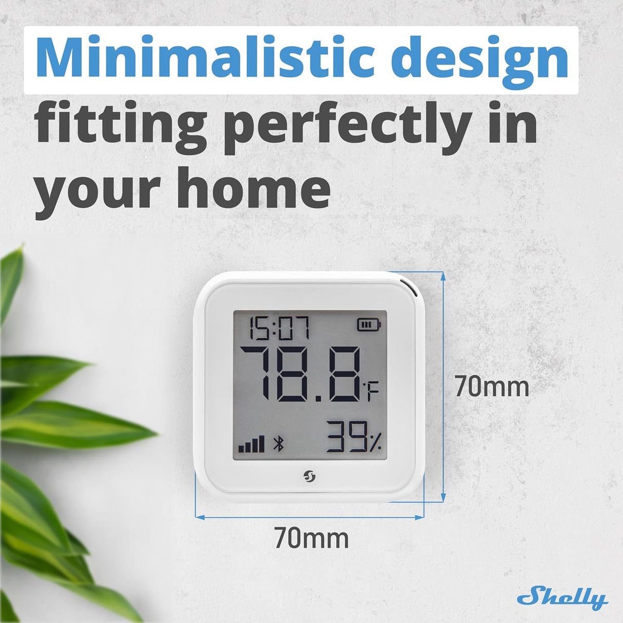Shelly H&T Gen3 | Wi‑Fi temperatuur- en vochtigheidssensor met e‑paper display