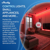 Shelly 1PM Mini Gen4 | Compacte inbouwschakelaar met stroommeting, Wi-Fi, Zigbee en Matter