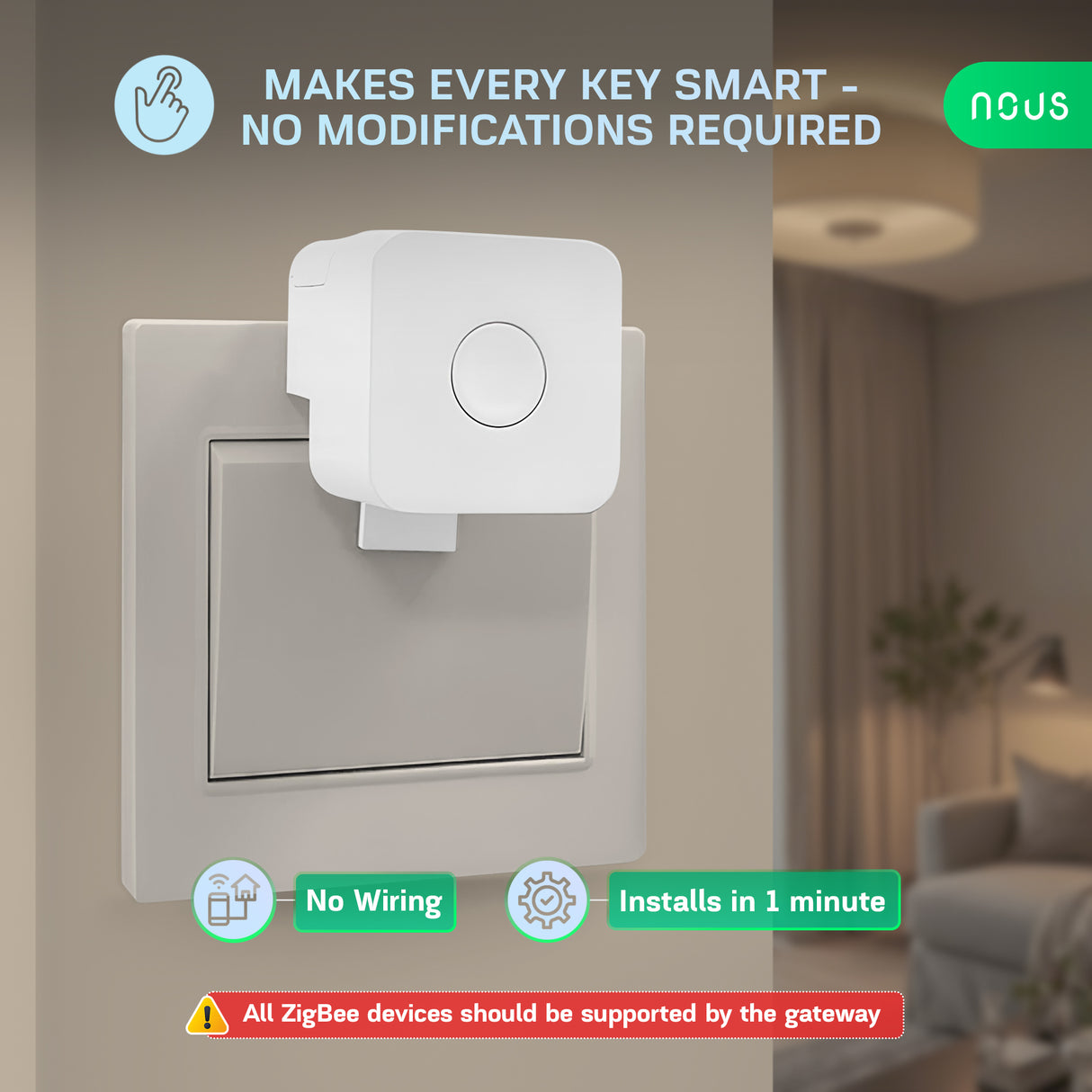 NOUS C2 Zigbee Fingerbot – Smart Knop Drukker Button Pusher