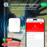 Nous E14 Zigbee Vibratiesensor met 80 dB Alarm voor Deuren, Ramen en Objecten