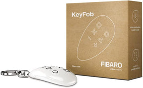 Fibaro Keyfob sleutelhanger met de doos ernaast.