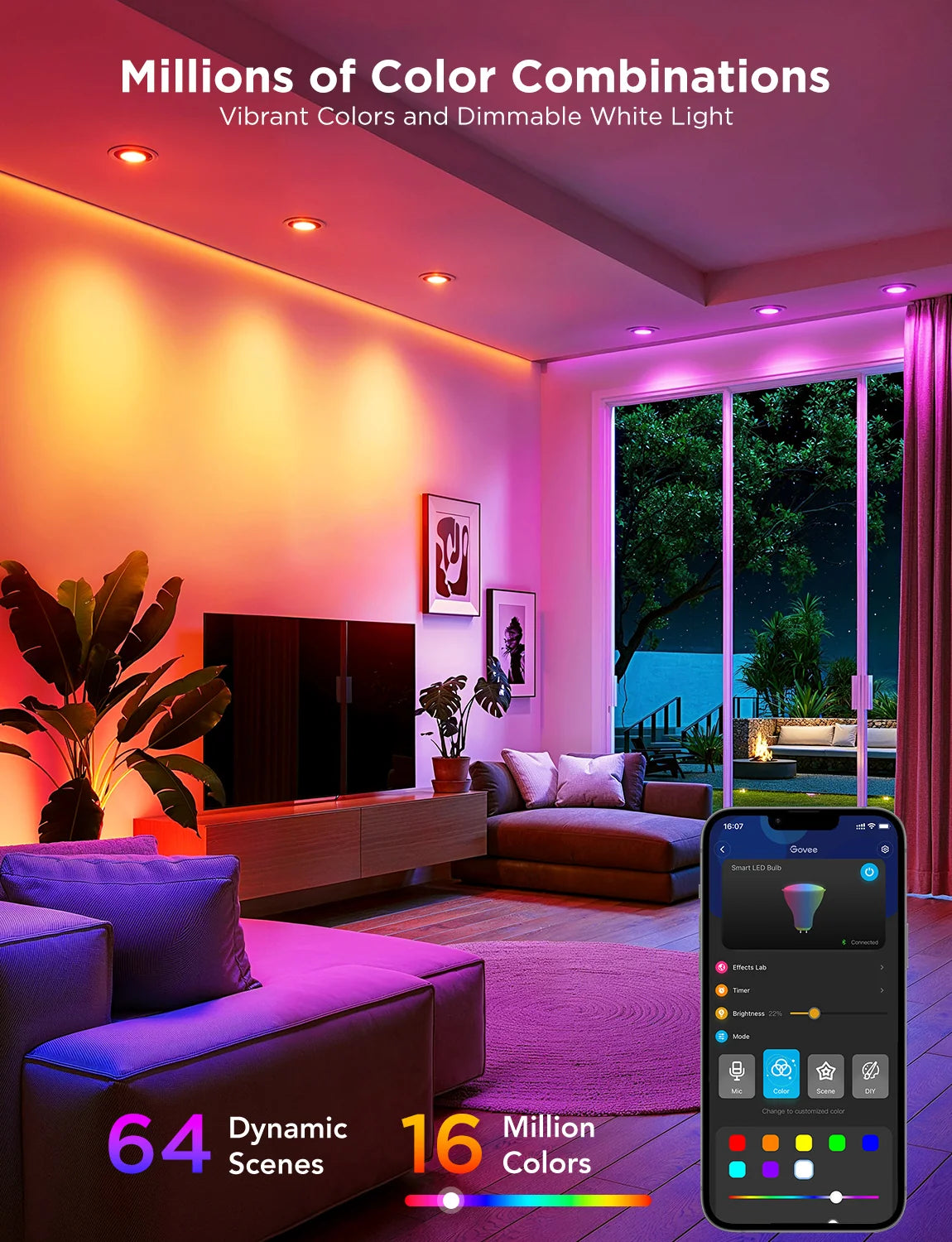 Govee RGBWW Smart LED-Glühbirne GU10 4.8W | Matter über Wi-Fi, 400lm & Sprachsteuerung