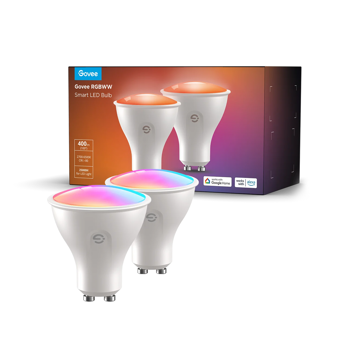 Govee RGBWW Smart LED-Glühbirne GU10 4.8W | Matter über Wi-Fi, 400lm & Sprachsteuerung