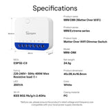 Sonoff MINI-DIM Smart Dimmer Matter over Wi-Fi Module met Energiemonitor