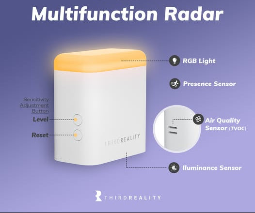 THIRDREALITY Presence Sensor R3 | 60GHz Radar + Luchtkwaliteit + Nachtlamp