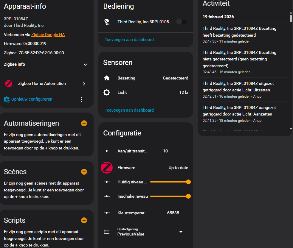 THIRDREALITY Presence Sensor R3 | 60GHz Radar + Luchtkwaliteit + Nachtlamp