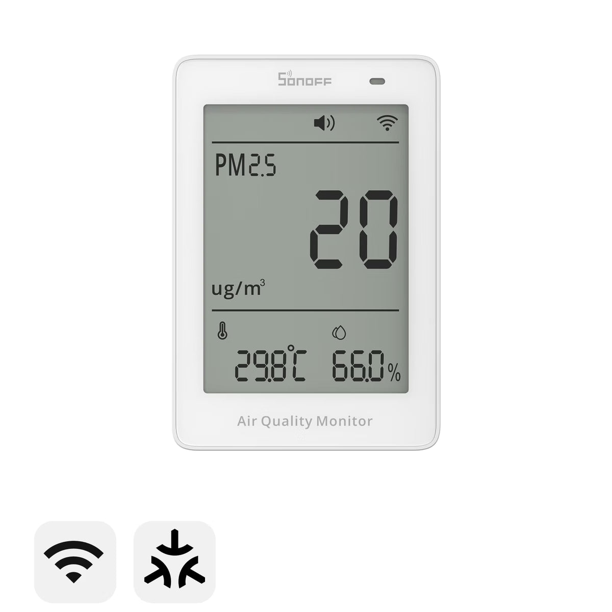 SONOFF AirGuard SAWF-07P | PM2.5 & PM10 Matter Wi-Fi Luchtkwaliteitsmonitor