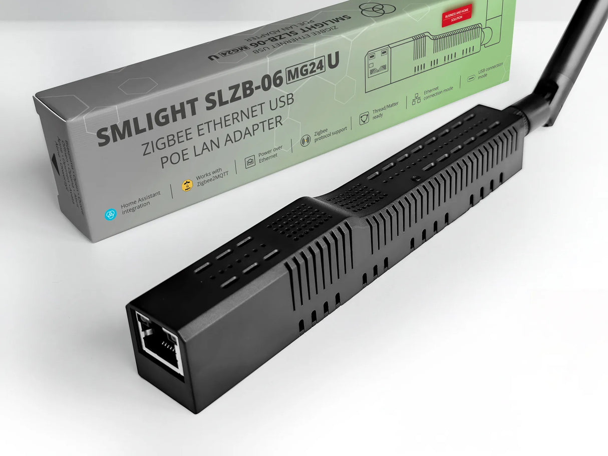 SMLIGHT SLZB-06MG24U Zigbee Ethernet Coordinator met EFR32MG24, PoE en USB Passthrough