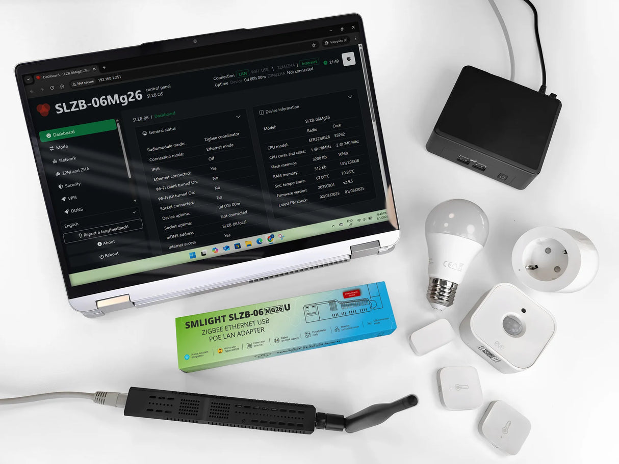SMLIGHT SLZB-06MG26U – Zigbee Ethernet PoE Coördinator voor Home Assistant