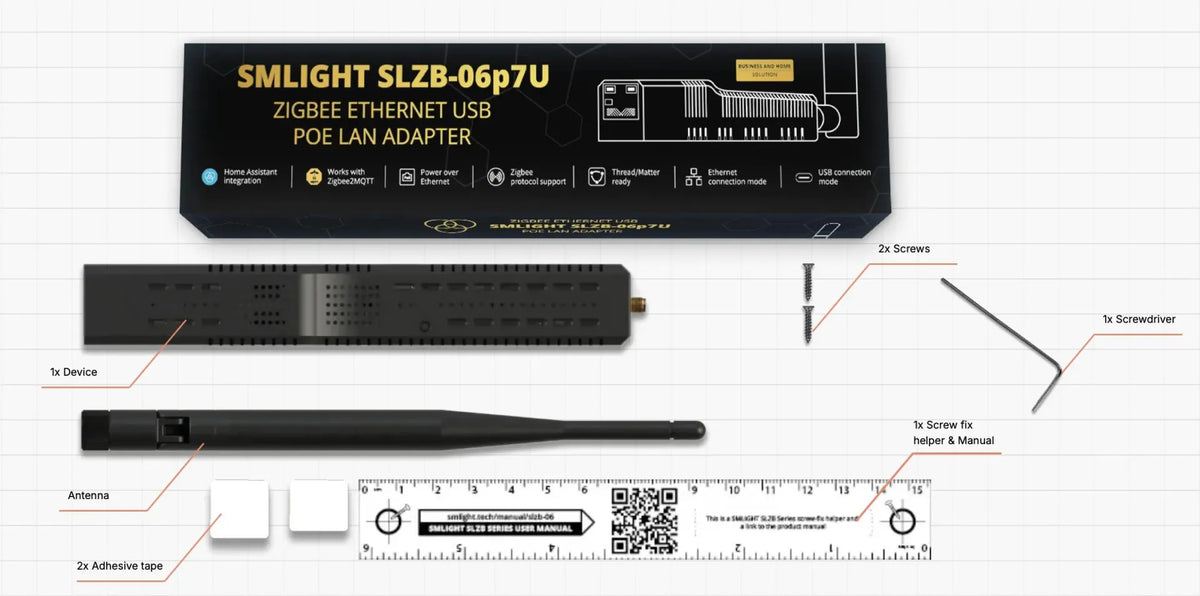 SMLIGHT SLZB-06p7U | Ethernet PoE & Wi-Fi Zigbee 3.0 of Thread Coördinator