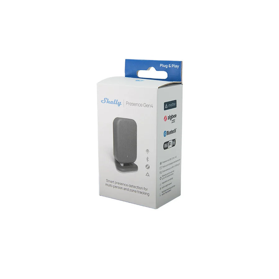 Shelly Presence Gen4 | mmWave aanwezigheidssensor met Wi-Fi, Zigbee en Matter