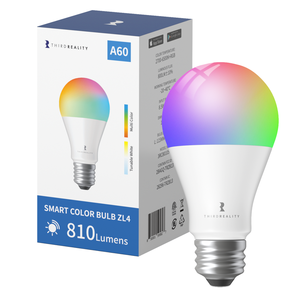 THIRDREALITY Smart Color Bulb ZL4 | E27 | RGB CCT | 810 lumen | 8.9W