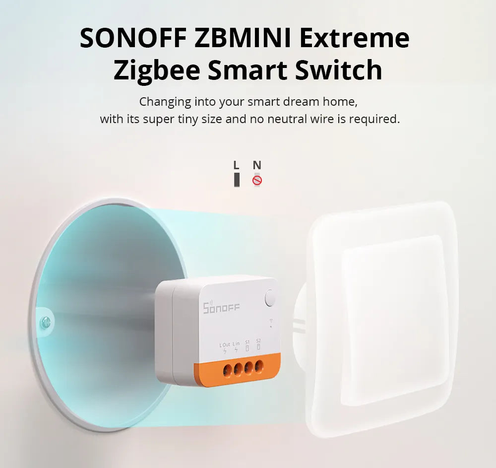 SONOFF ZBMINIL2 Zigbee 3.0 Smart Switch – No Neutral Wire Required