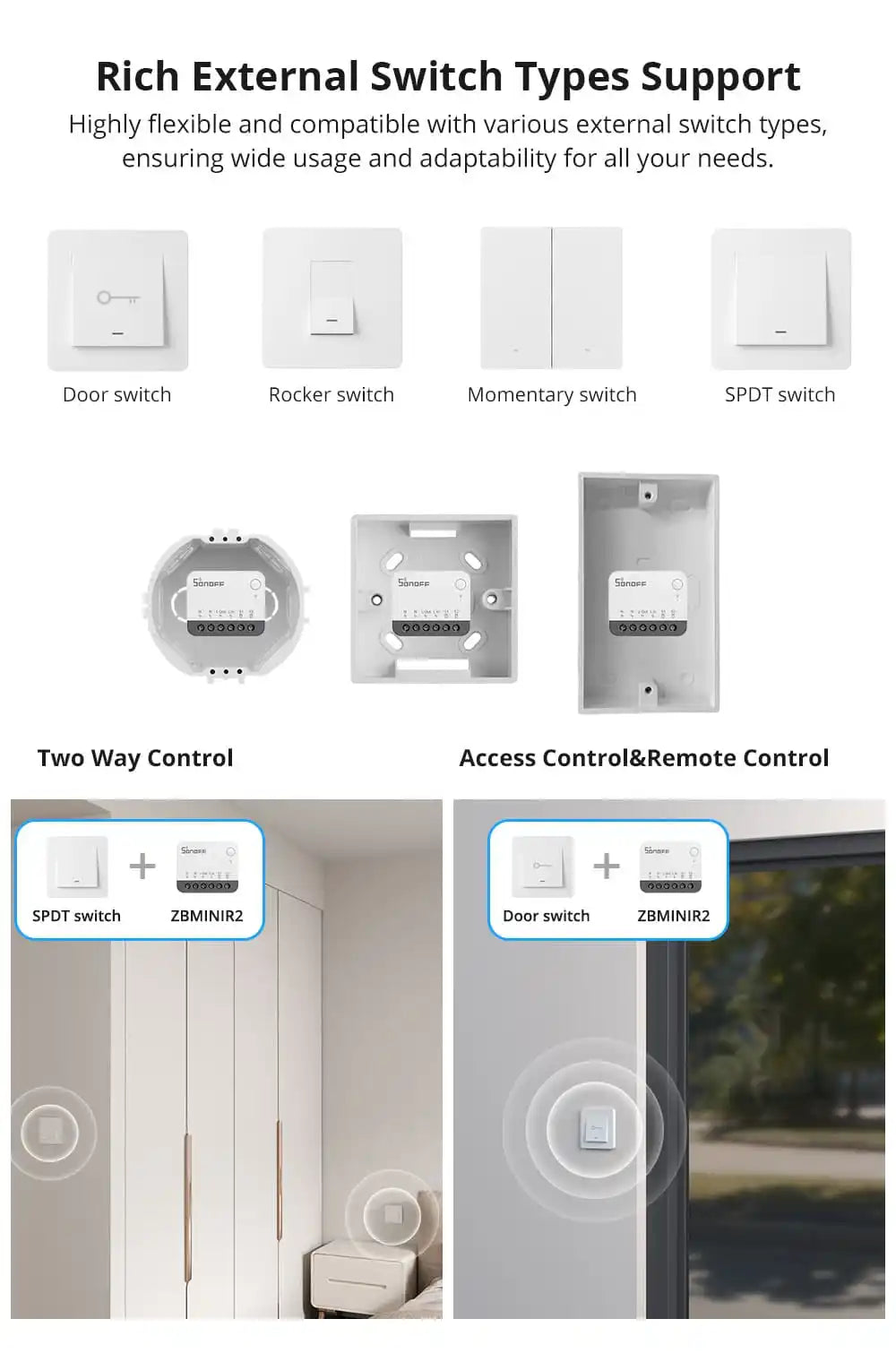 SONOFF ZBMINIR2 Zigbee 3.0 Mini Smart Relay – Nuldraad Vereist