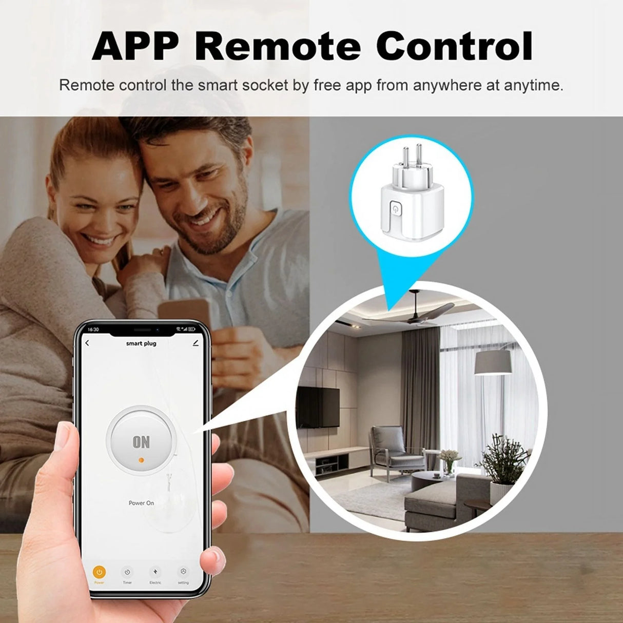 DIYANI Smarte WLAN-Steckdose mit Strommessung | 3690W 20A | Typ F