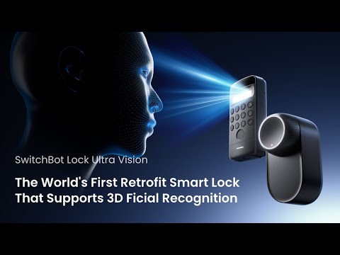 SwitchBot Lock Ultra Vision Combo | Slim Deurslot met 3D Gezichtsherkenning & Hub Mini