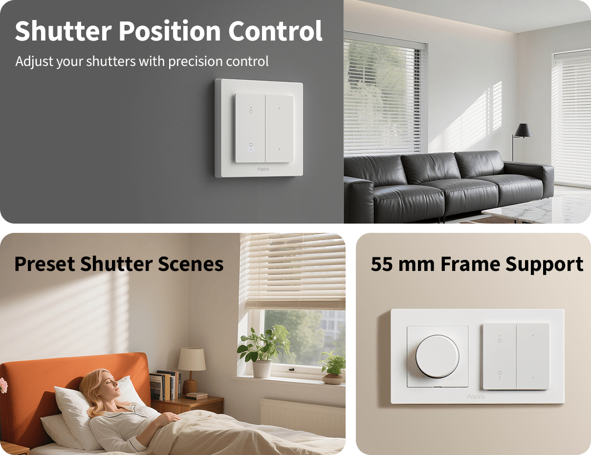 Aqara Shutter Switch H2 Kit – Slimme Rolluikschakelaar | EU