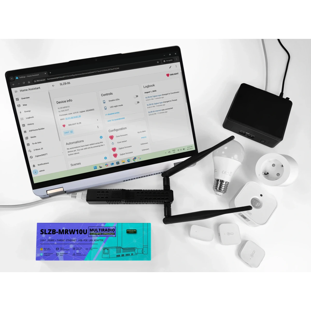 SMLIGHT SLZB-MRW10U Multi-Protocol Adapter | Zigbee 3.0, Z-Wave 800 & Thread