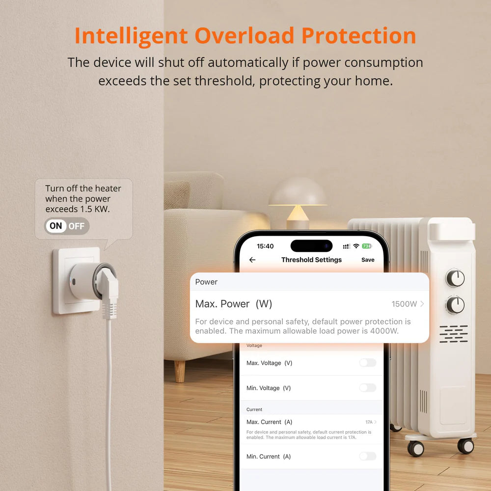 SONOFF iPlug S60ZBTPF Zigbee Slimme Stekker met Energiemeting | 16A | Type F