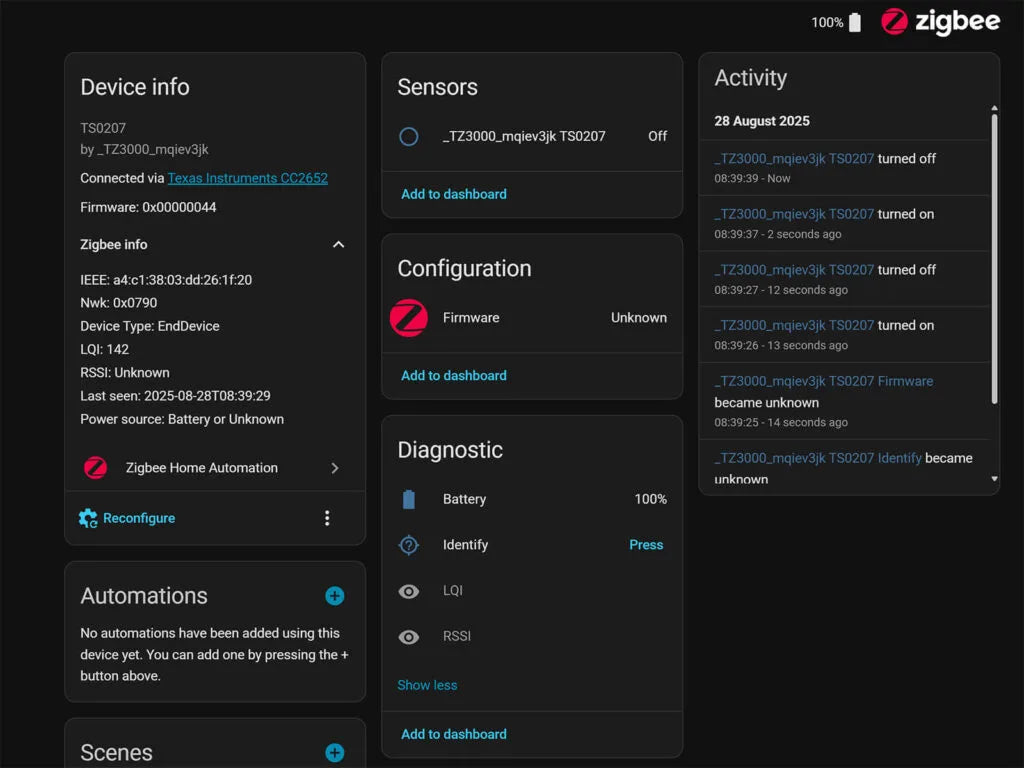 Zigbee Regensensor met Zonnepaneel